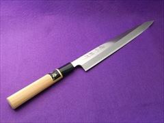 刺身包丁 最高級鋼を使用した業務用柳刃包丁210o静心
